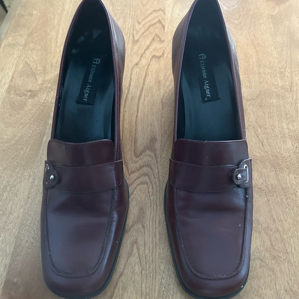 Etienne Aigner Brown Leather Heels